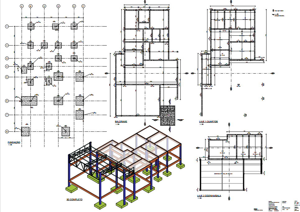 projeto residencial misto em concreto armado e estrutura metalica template estrutural