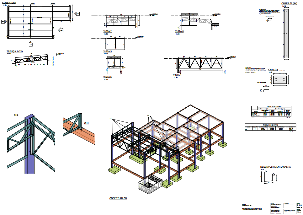 projeto residencial misto em concreto armado e estrutura metalica folha 2 template estrutural