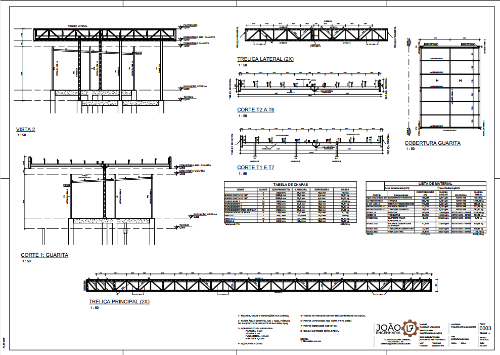 projeto robusto em estrutura metalica para guarita folha 3 template estrutural