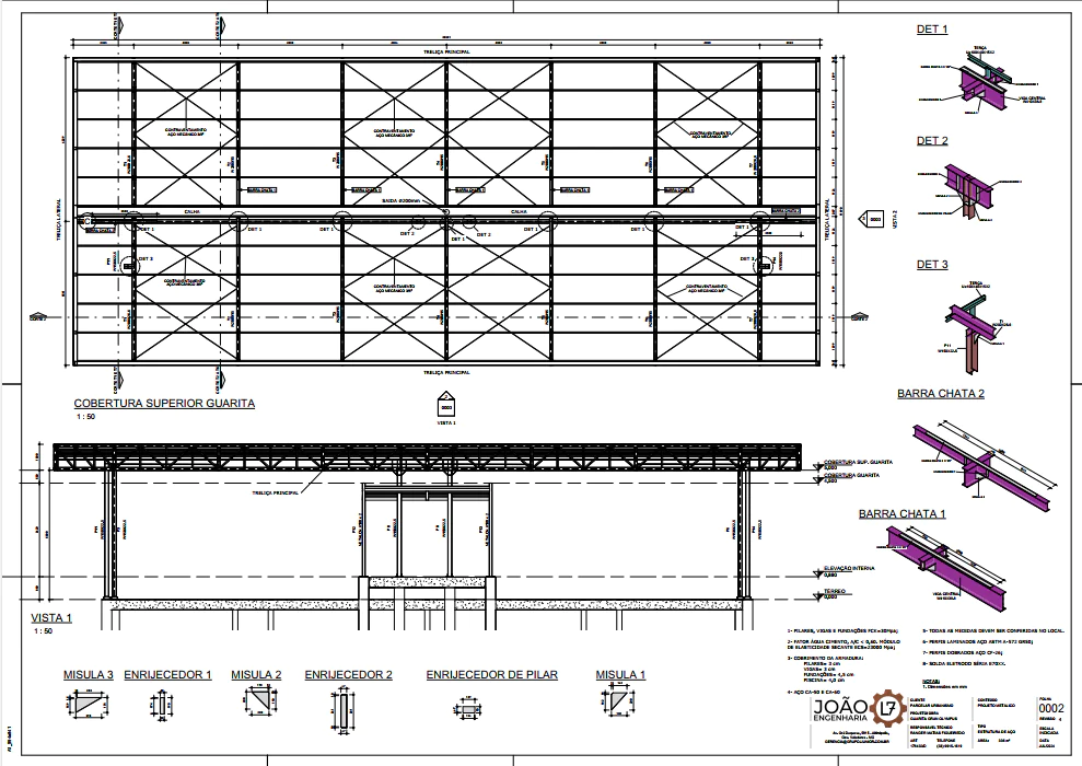 projeto robusto em estrutura metalica para guarita