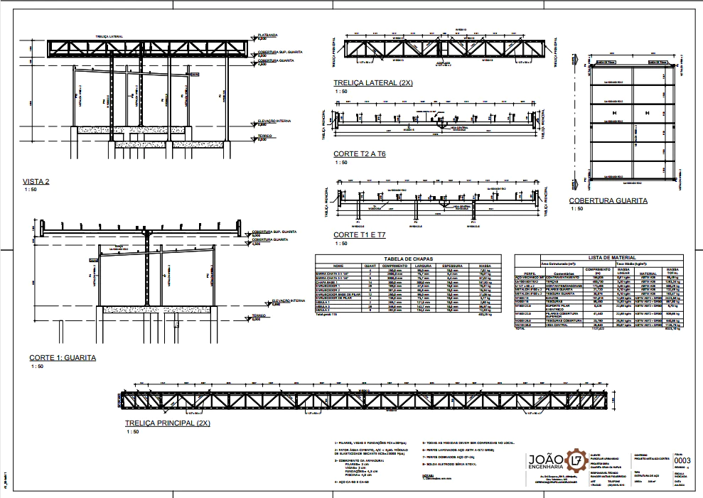 projeto robusto em estrutura metalica para guarita folha 3 template estrutural