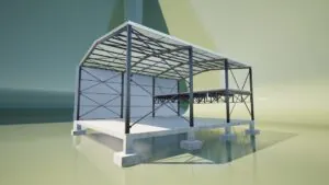 Estrutura metálica no revit para galpão, de alma cheia e treliçado